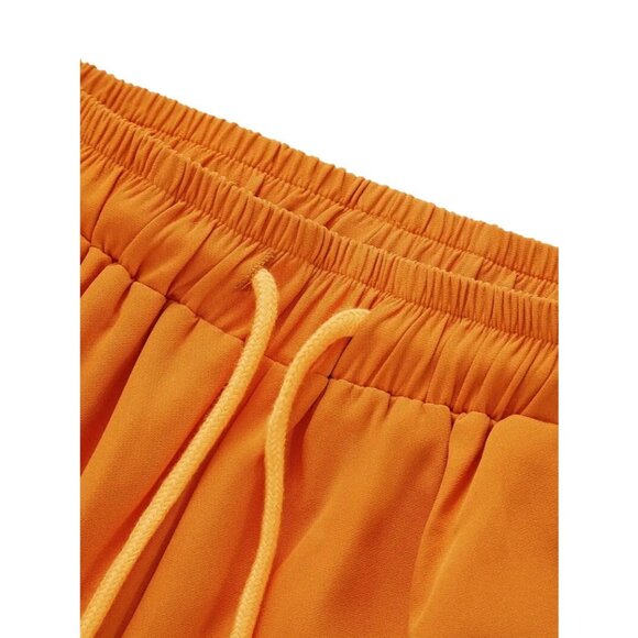 African Formal Dashiki Vibrant Orange Shirt & Pant Suit Traditional Dress Outfit - Picture 8 of 9